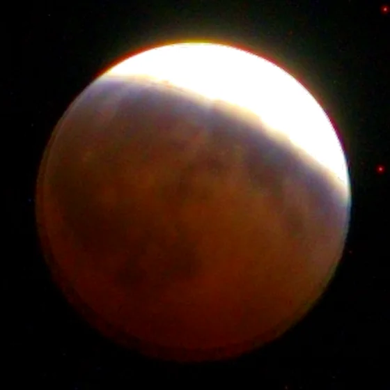The moon at 22:36, the shadow across half the disc.